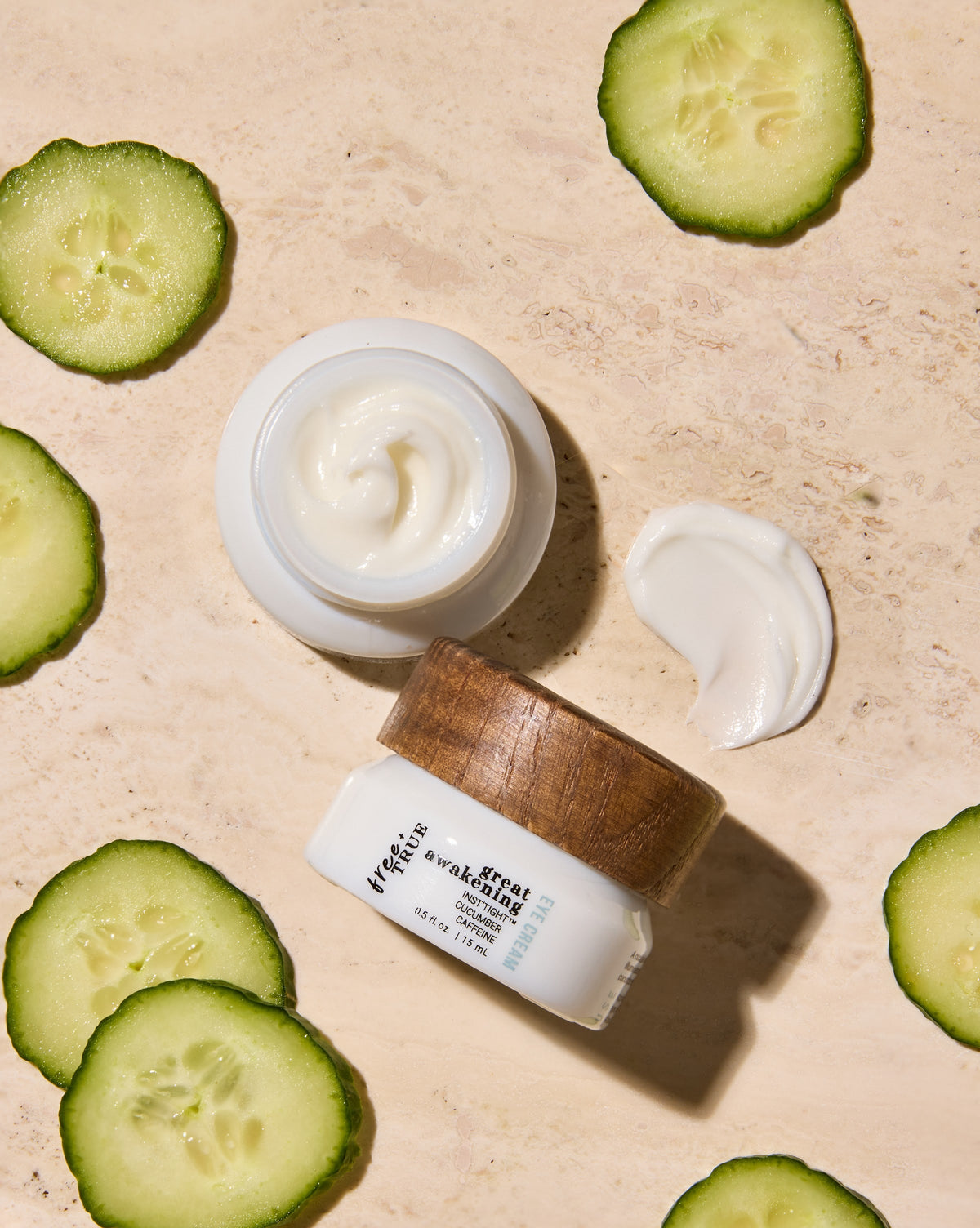 Great Awakening jar with fresh cucumber