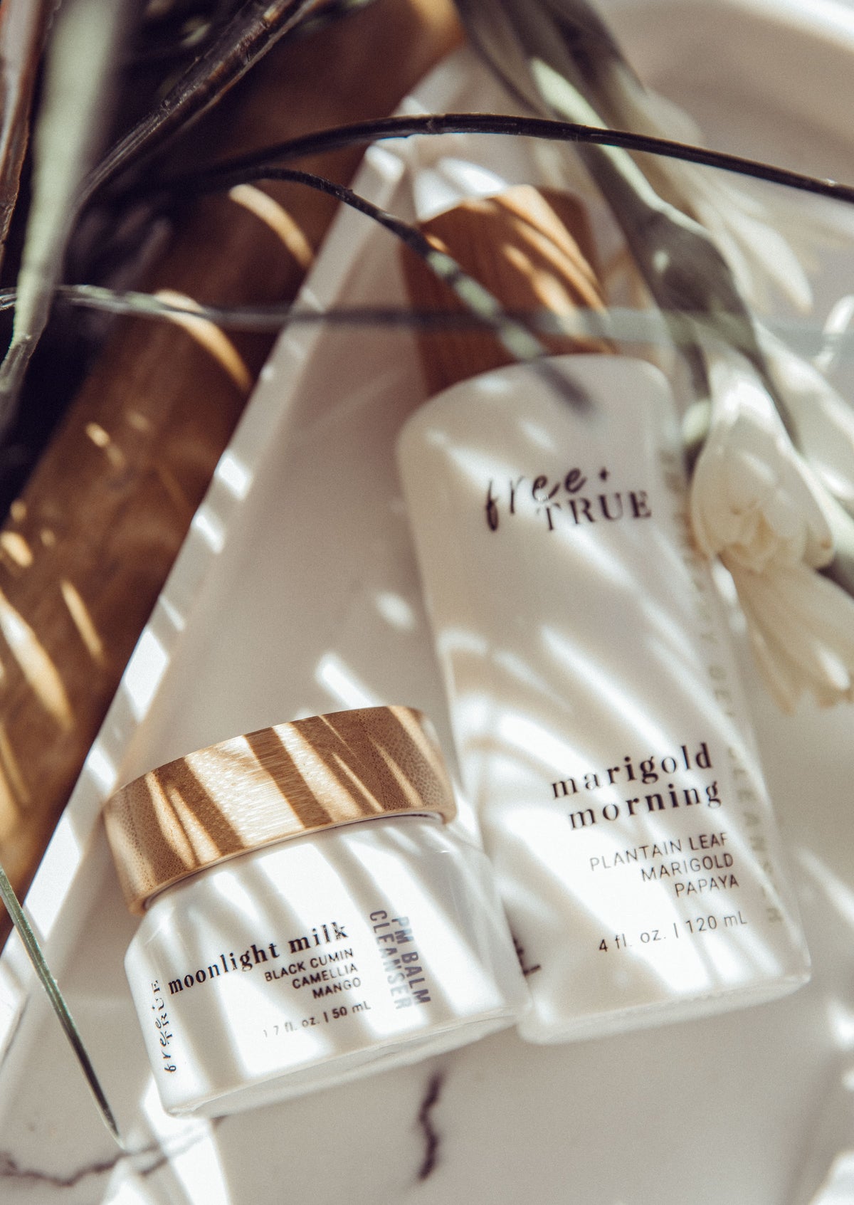 Moonlight Milk and Marigold Morning — botanical shadows